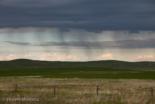 Sunset at Montana - Alberta Border with Approaching Storm Sunset at Montana - Alberta Border with Approaching Storm