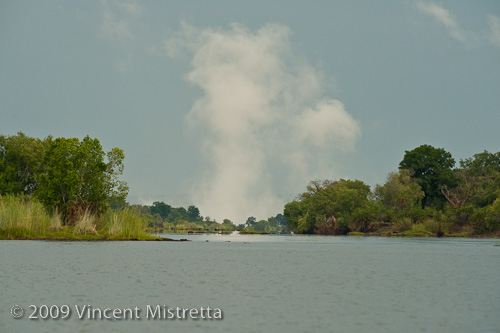 Victoria Falls Mist from Zambezi River