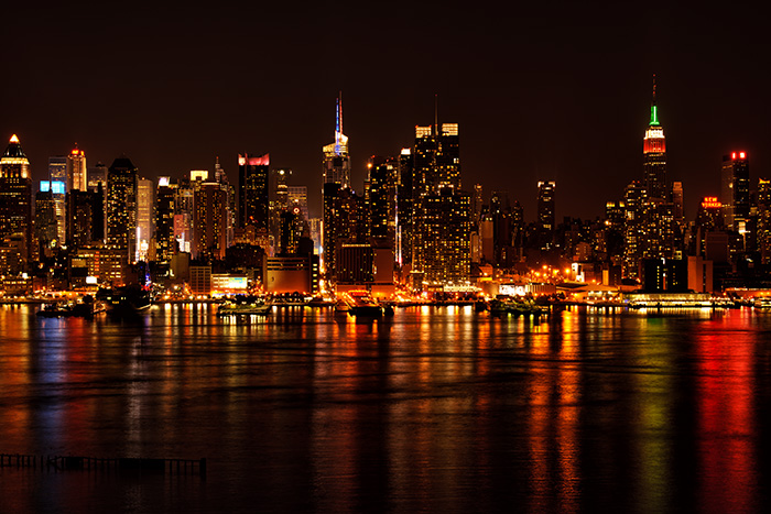 new jersey skyline at night